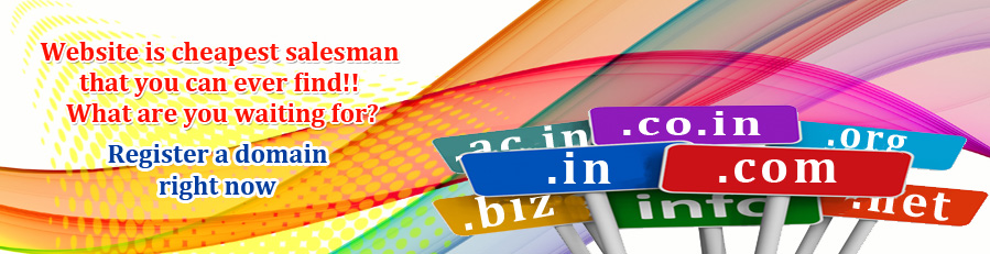Buy Domain registration or Website registration services for .COM, .NET, .ORG, .INFO, .IN, .CO.IN and other popular TLDs